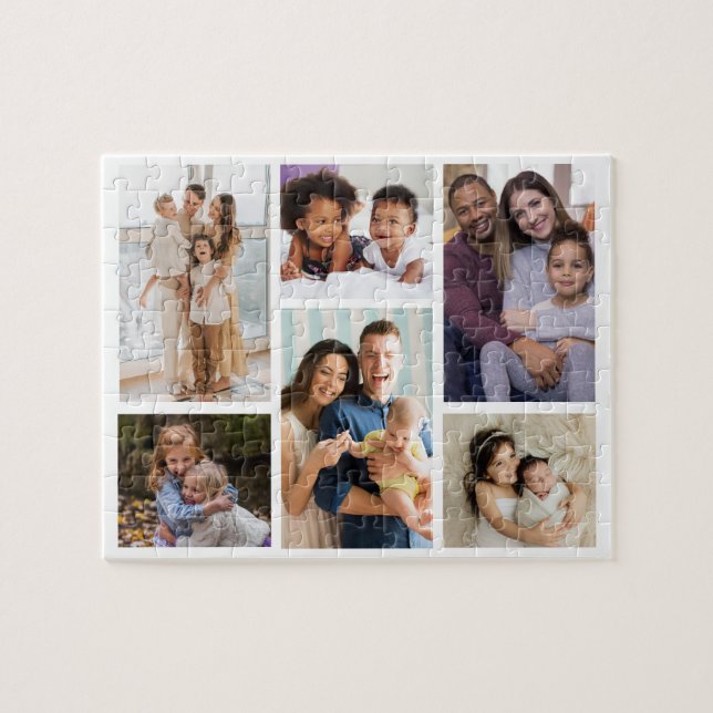 Quebra-cabeça Momentos em foco: Colagem personalizável de 6 foto (Horizontal)