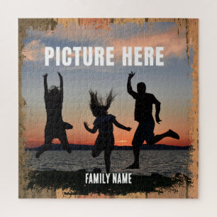 QUEBRA-CABEÇA MOMENTOS FELIZES DA FAMÍLIA RÚSTICA FOTOS MEMÓRIAS