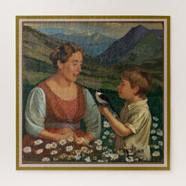Quebra-cabeça Momentos Mágicos Tranquilos de Mãe e Filho (Vertical)