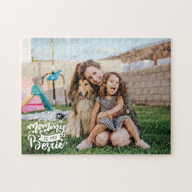Quebra-cabeça Mommy is My Bestie Photo Quote Lettering Overlay (Horizontal)