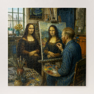 Quebra-cabeça Mona Lisa Visita o Estúdio de Vincent van Gogh