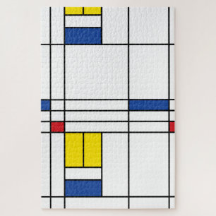 Quebra-cabeça Mondrian II Design de Arte Moderna Minimalista De