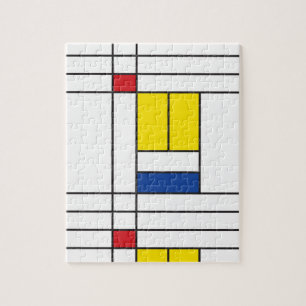Quebra-cabeça Mondrian II Design de Arte Moderna Minimalista De 