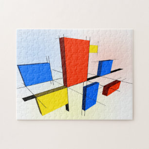 Quebra-cabeça Mondrian inspirou 3D