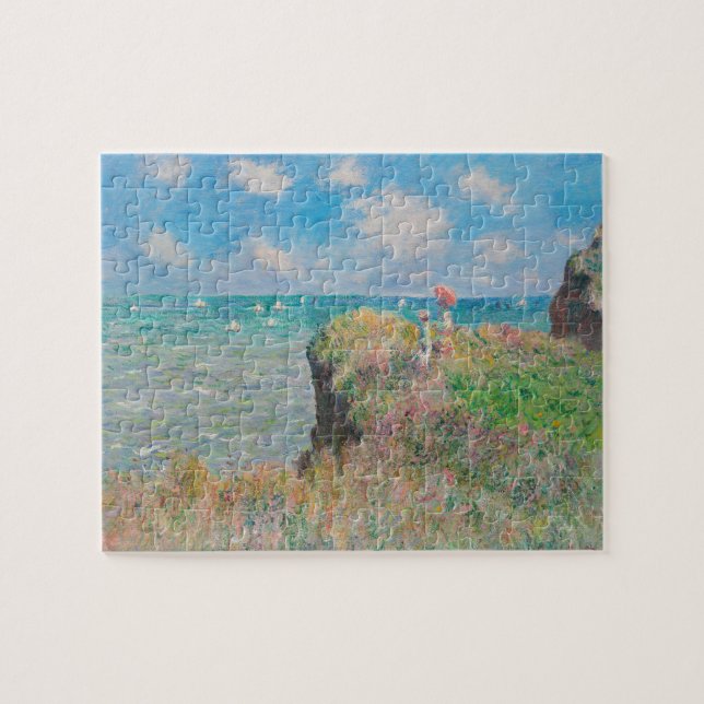 Quebra-cabeça Monet Cliff caminha no Pourvil Impressionist Paint (Horizontal)