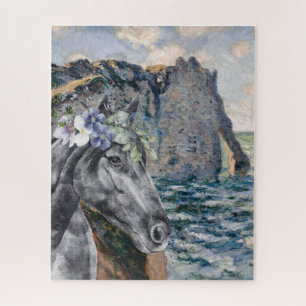 Quebra-cabeça Monet Cliff of Aval & Black Horse Compilation