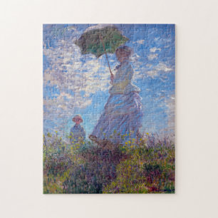 Quebra-cabeça Monet Impressionista Pessoas Mulher com Parasol Co