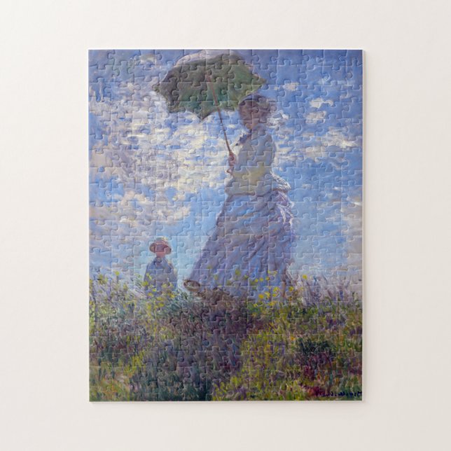 Quebra-cabeça Monet Impressionista Pessoas Mulher com Parasol Co (Vertical)