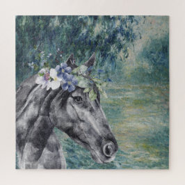 Quebra-cabeça Monet Morning Seine e Compilação de Cavalo Negro