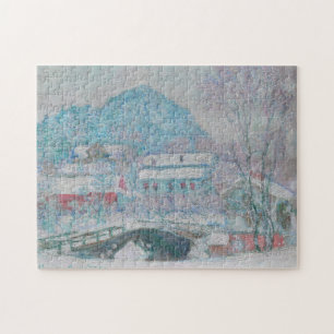 Quebra-cabeça Monet - Noruega, Sandviken Village na neve