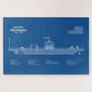 Quebra-cabeça Monitor USS - ABD de Planos de Impressão Blueprint