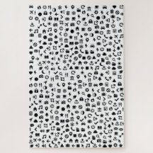 Monochrome moderno da serra de vaivém dos ícones