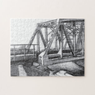 Quebra-cabeça Monocromo de pinto antigo da ponte