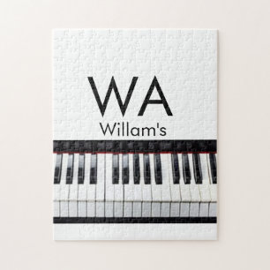 Quebra-cabeça Monograma adicione o nome inicial da letra texto m