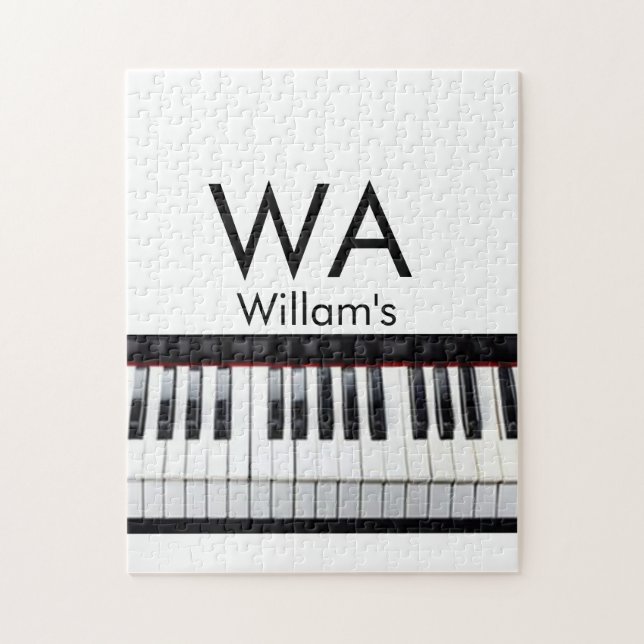 Quebra-cabeça Monograma adicione o nome inicial da letra texto m (Vertical)