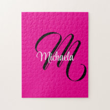 Monograma inicial minimalista moderno nome rosa qu