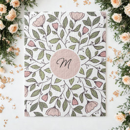 Quebra-cabeça Monograma Personalizado Floral Delicado