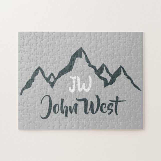 Quebra-cabeça Monograma personalizável de cadeia montanhosa dese (Horizontal)