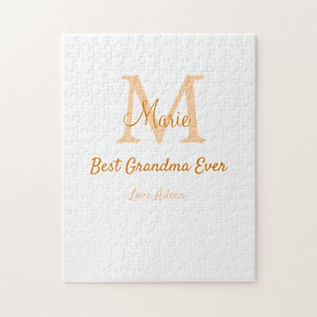 Quebra-cabeça Monograma simples e mínimo da melhor avó sempre la (Vertical)