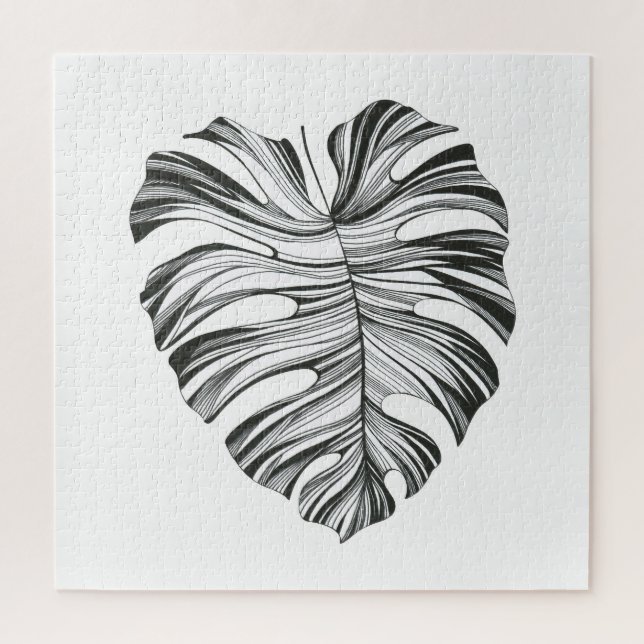 Quebra-cabeça Monstera Leaf: Elemento Natural Tropical. (Vertical)