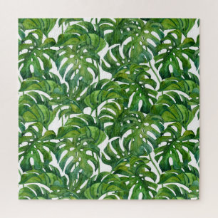 Quebra-cabeça Monstera Verde Deixa-se tropical