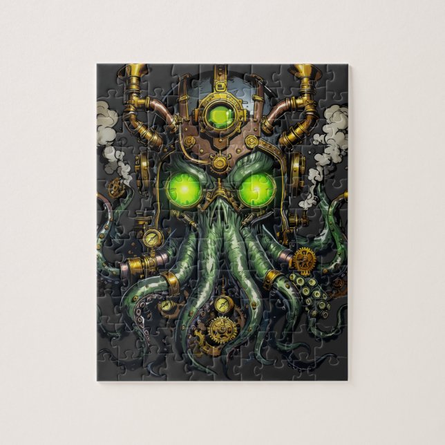 Quebra-cabeça monstro steampunk Cthulhu (Vertical)