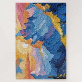 Quebra-cabeça Montañas al amanecer con resplandor