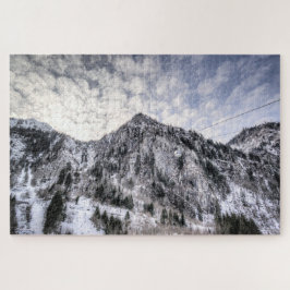 Quebra-cabeça Montanha Levanta Visão Neve