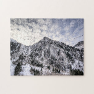 Quebra-cabeça Montanha Levanta Visão Neve