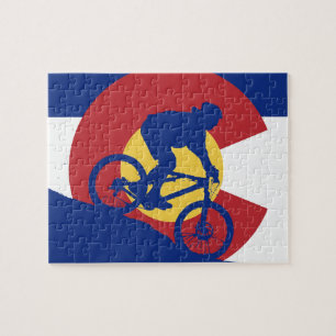 Quebra-cabeça Montanha que Biking a bandeira de Colorado