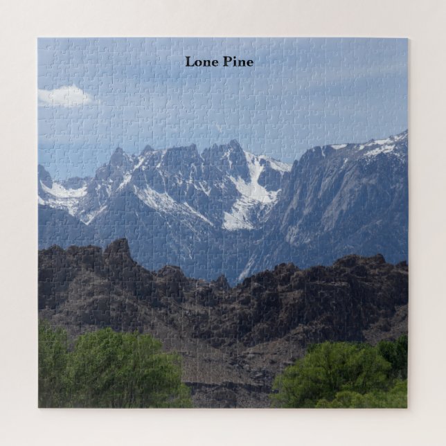 Quebra-cabeça Montanhas de Lone Pine com neve no topo     (Vertical)