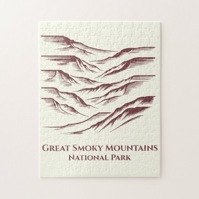 Quebra-cabeça Montanhas do Enfumaçado excelente - Arte da Linha  (Vertical)