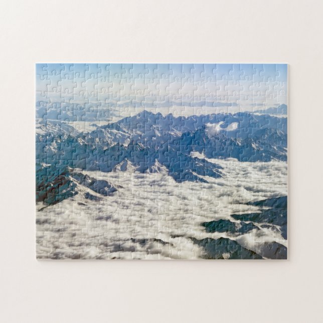 Quebra-cabeça Montanhas Himalaya sob nuvens - Tibete (Horizontal)