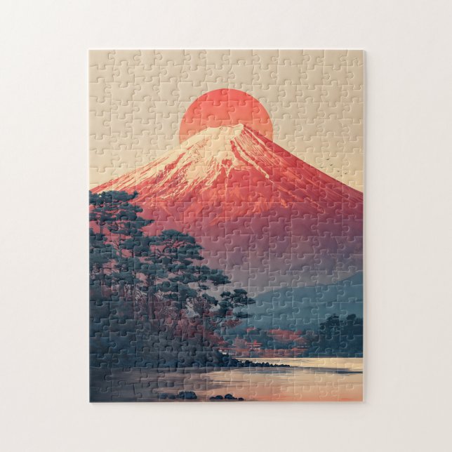 Quebra-cabeça Monte Fuji vintage (Vertical)