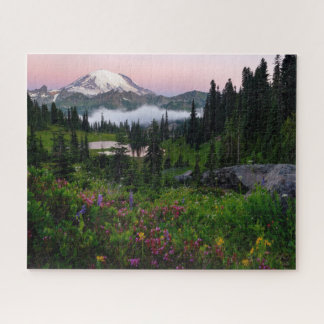 Quebra-cabeça Monte Rainier com Verões Selvagens e Lago