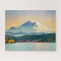 Monte Rainier Lake Washington Sunset Fine Art