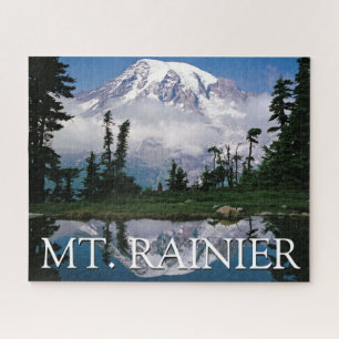 Quebra-cabeça Monte Rainier Reflexo em um lago da montanha