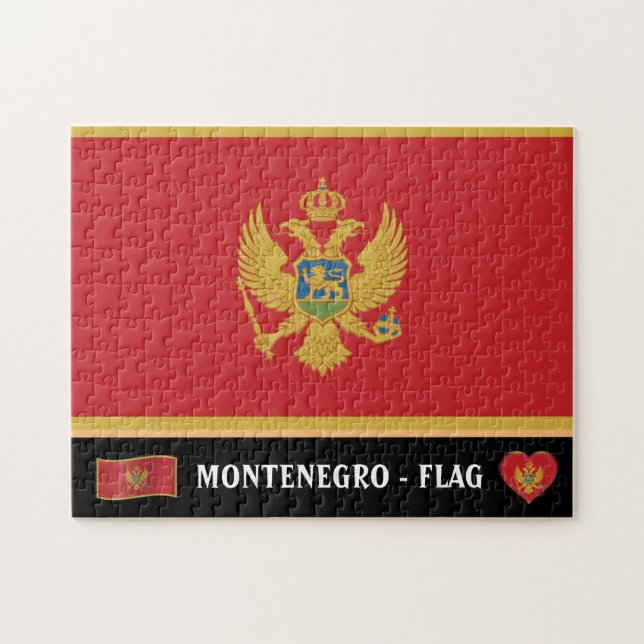 Quebra-cabeça Montenegro Sinalizador e Montenegro país / Montene (Horizontal)