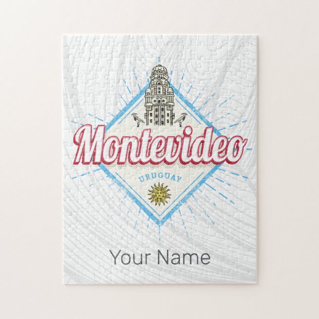 Quebra-cabeça Montevideo City Uruguai Palacio Salvo Souvenir (Vertical)