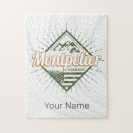 Quebra-cabeça Montpelier Vermont Cidade dos Estados Unidos Vinta