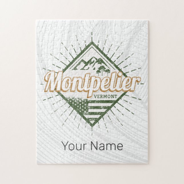 Quebra-cabeça Montpelier Vermont Cidade dos Estados Unidos Vinta (Vertical)