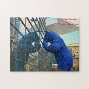 Quebra-cabeça Monumento Urso Azul Denver.Cumprimentos de Natal