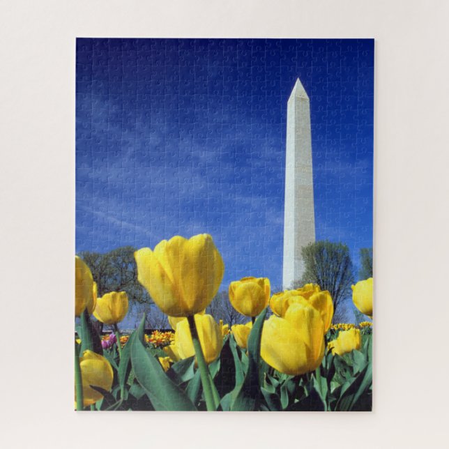 Quebra-cabeça Monumentos | Monumento a Washington em Primavera (Vertical)