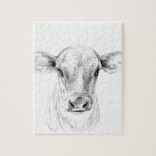 Quebra-cabeça MOO uma vaca nova do jérsei