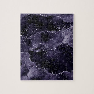 Quebra-cabeça Moody Agate Midnight Indigo Profundo Glam