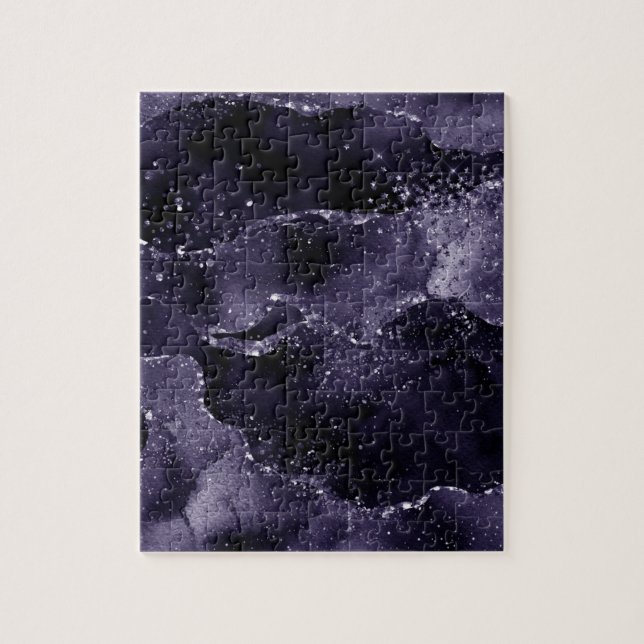 Quebra-cabeça Moody Agate | Midnight Indigo Profundo Glam (Vertical)