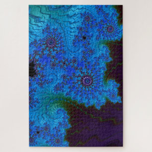 Quebra-cabeça Moody Blue Mandelbrot Mandalas Fractal Abstract