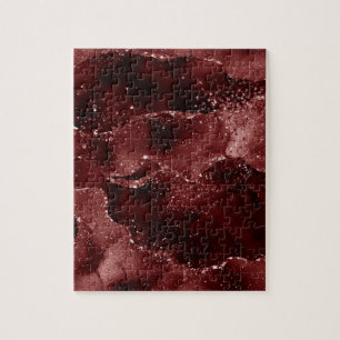 Quebra-cabeça Moody Crimson Agate Dark Blood Red Jewel Tone