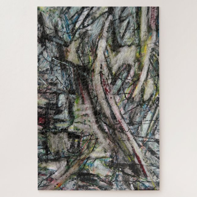 Quebra-cabeça Moody Dynamic Modern Monocromo Abstrato (Vertical)