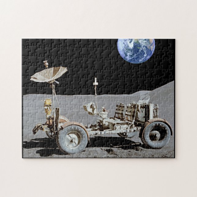 Quebra-cabeça Moon Rover Com A Terra Adicionada Ao Fundo (Horizontal)